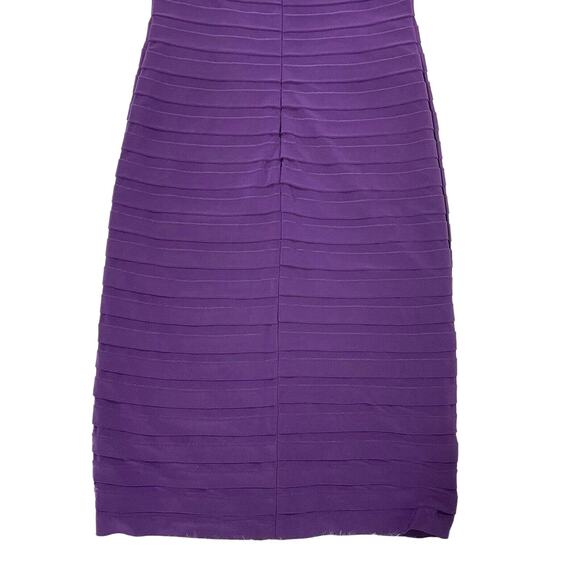 ADRIANNA PAPELL Purple Tiered Bandage Bodycon Stretch Dress Cap Sleeves Sz 2 - Picture 6 of 6